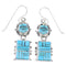 Sterling Silver Southwest Turquoise Inlay Hook Dangle Earrings AX94633